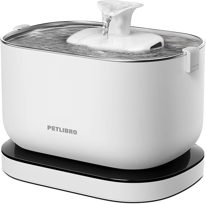 PETLIBRO Cat Water Fountain, Cordless Pet Water Fountain Battery Operated, 2.5L/84oz Dockstream Water Fountains for Cats Indoor, Cat Fountain with Stainless Steel Tray, Easy to Clean BPA-Free