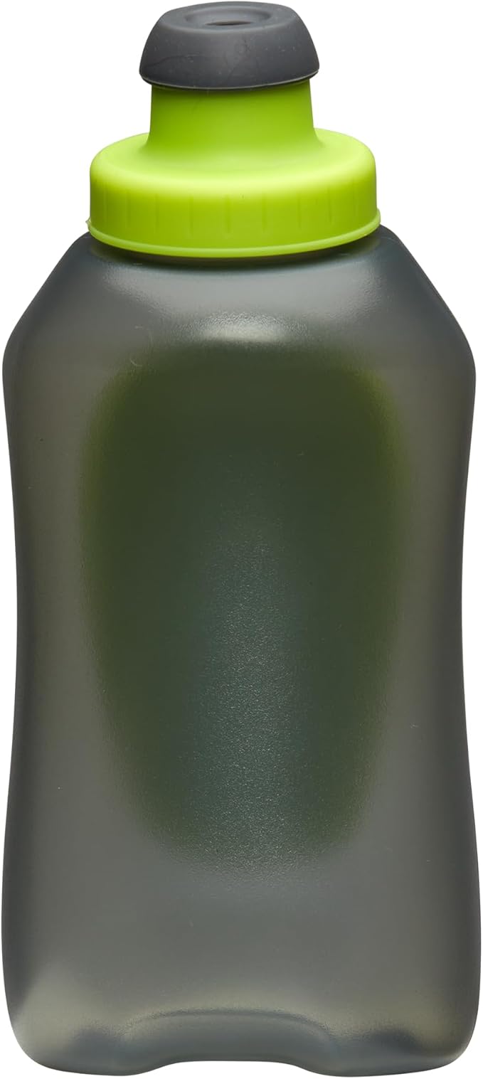 Nathan SpeedDraw 2 Insulated Handheld Running Water Bottle Flask 18oz – Double-Wall Insulation, Ergonomic Grip, Blast Valve Cap, Phone & Key Storage Pockets, Reflective Design