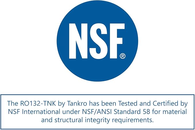 tankRo RO132-TNK RO Water Filtration System Expansion Tank 4 Gallon Capacity – NSF Certified – Compact Reverse Osmosis Water Storage Pressure Tank 1/4" Tank Ball Valve