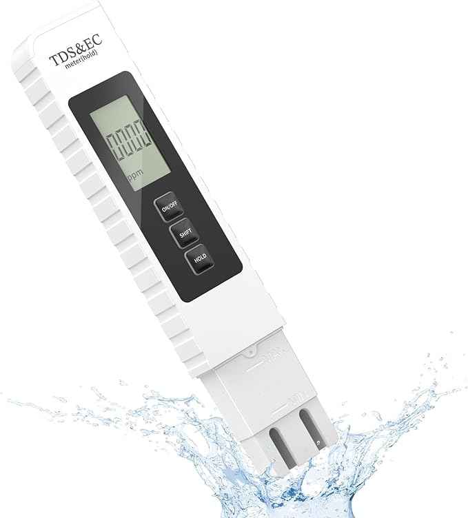TDS Meter Digital Water Tester, 3 in 1 TDS EC & Temperature Meter(°C, °F) 0-9990 ppm Water Quality Tester Portable Water Testing Kits for Hydroponics Aquariums Spa Water RO/DI Systems