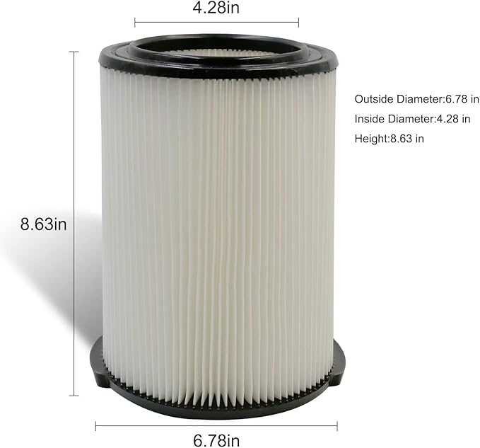 2 Pack VF4000 Filter for Ridgid 72947 Standard Wet Dry Vac 5-20 Gallon Vacuum Cleaners + 4 Pack VF3502 Filter Bags Compatible with Ridgid 12-16 Gallon Wet Dry Vacuums (6 Pack) - AquaVibe