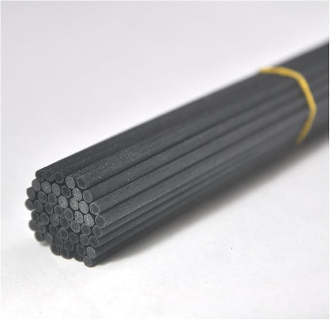 50 Pieces Fiber Reed Diffuser Replacement Refill Sticks for Aroma Fragrance (Black, 10" x4mm) - AquaVibe