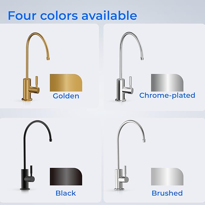 Waterdrop Reverse Osmosis Drinking Water Faucet Stainless Steel, Lead-Free，Gold