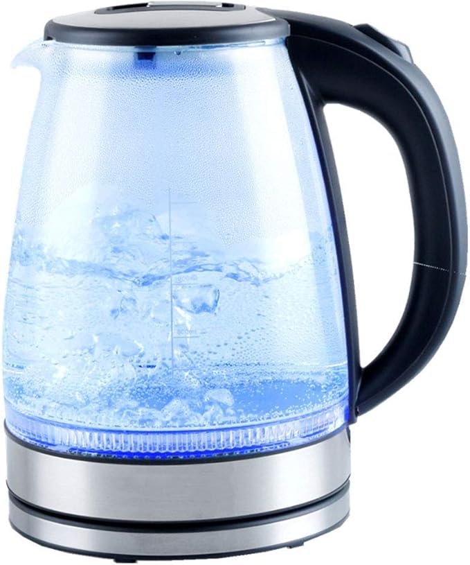 Kettles,Glass Electric Kettle, 1.8L Eco Water Kettle with Illuminated Led, Cordless Water Boiler with Stainless Steel Inner Lid Base
