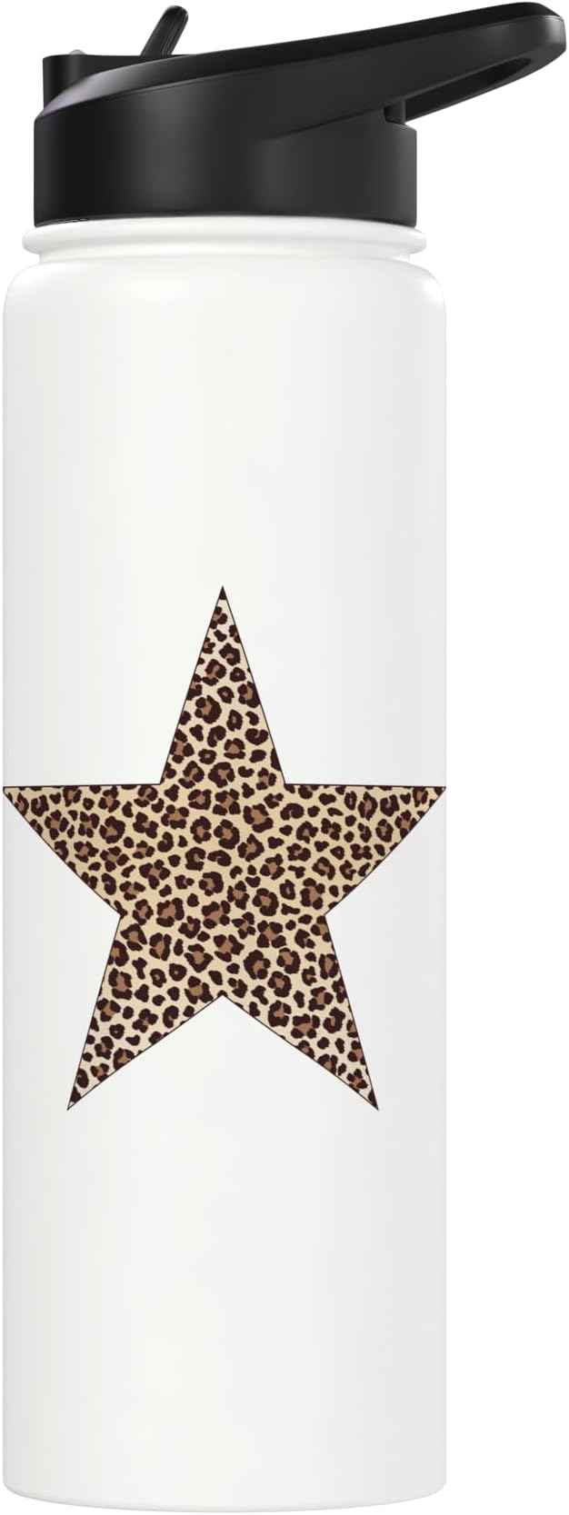 Star Shape - Cute Cheetah Leopard Print Graphic Stainless Steel Insulated Water Bottle