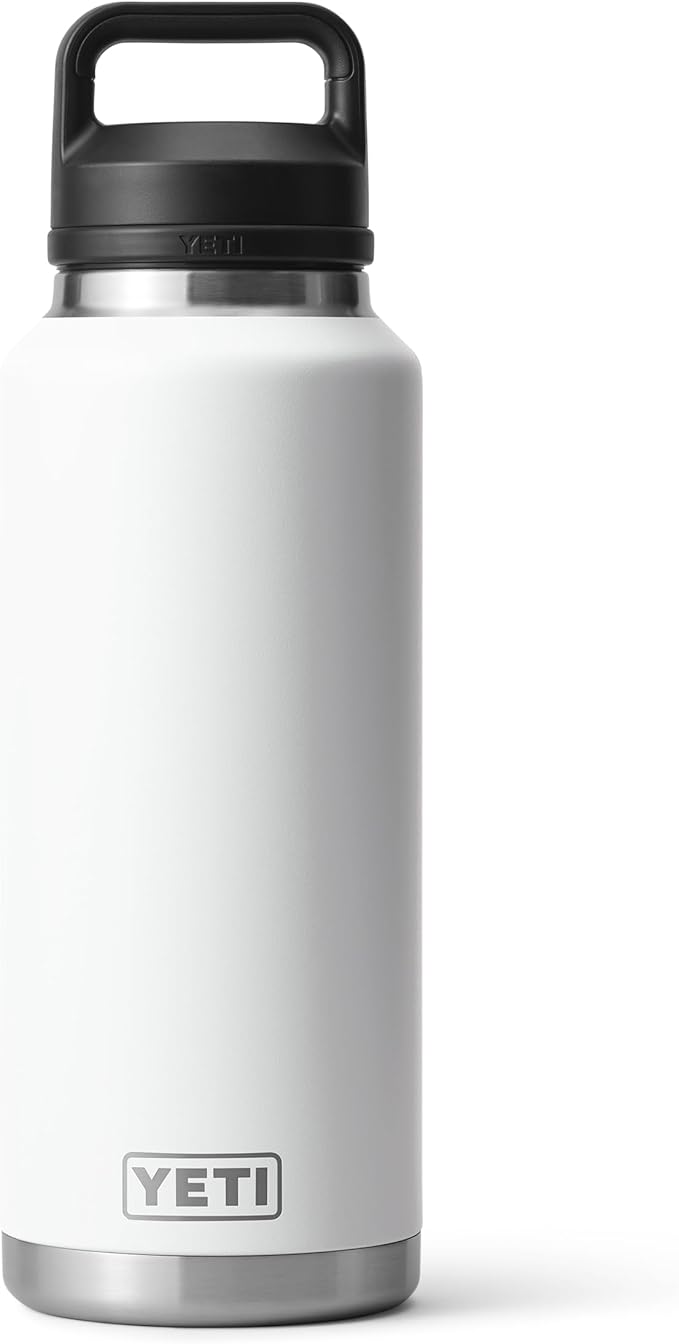 YETI Rambler 46 oz Bottle, Leakproof, Vacuum Insulated, Stainless Steel with Chug Cap, White