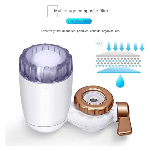 Tap Water Filter System Water Purifier Filtration Reduce Lead Chlorine BPA Free Fits Most Standard Faucets (4 Filter Included)