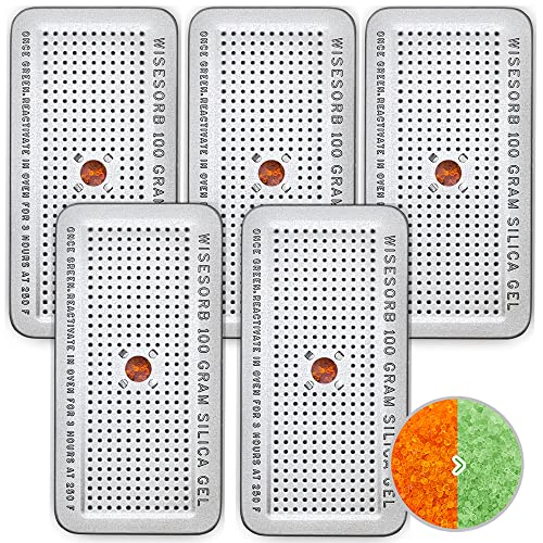 100 Gram 5 Pack Indicating Silica Gel Canister (5 Count (100 Gram))