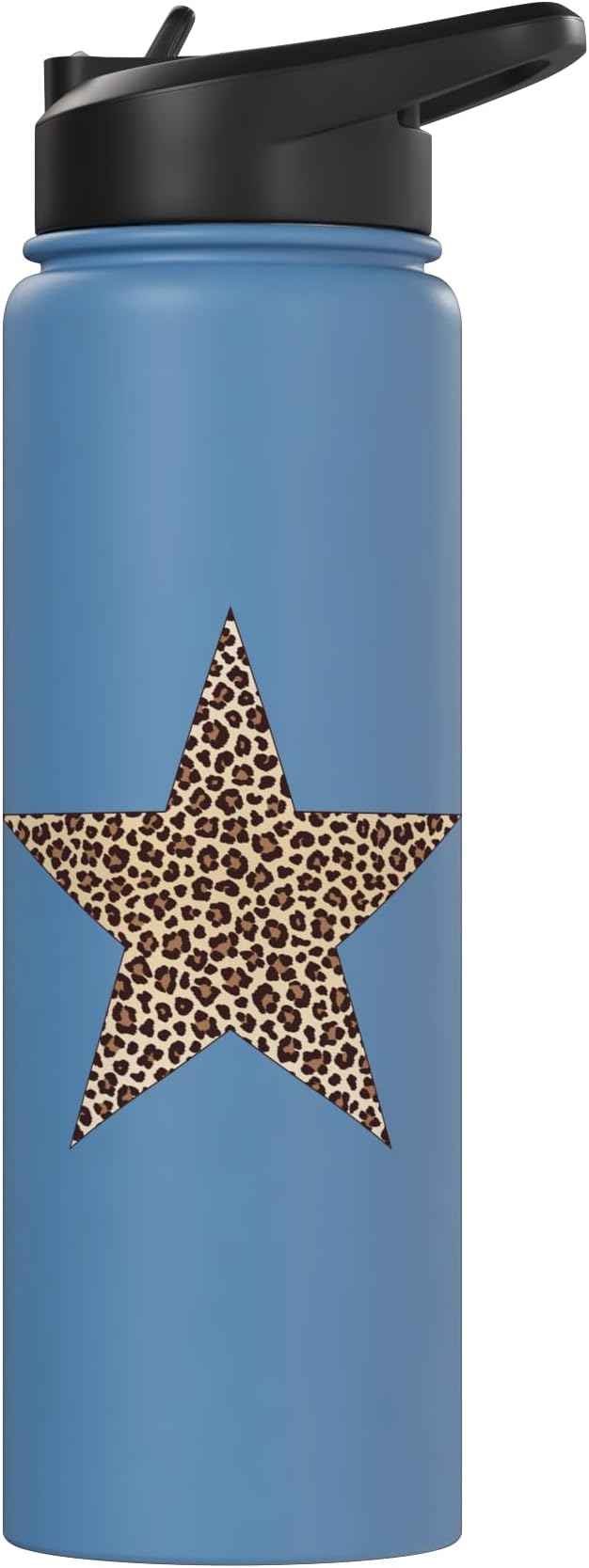 Star Shape - Cute Cheetah Leopard Print Graphic Stainless Steel Insulated Water Bottle