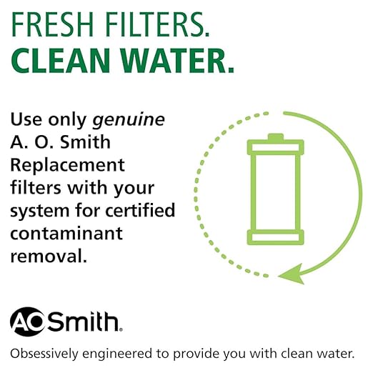 AO Smith Basic Direct Connect Under Sink Replacement Filter For AO-MF System - Carbon Block Filter Reduces Up To 99% Of 9 Harmful Contaminants - AO-MF-R