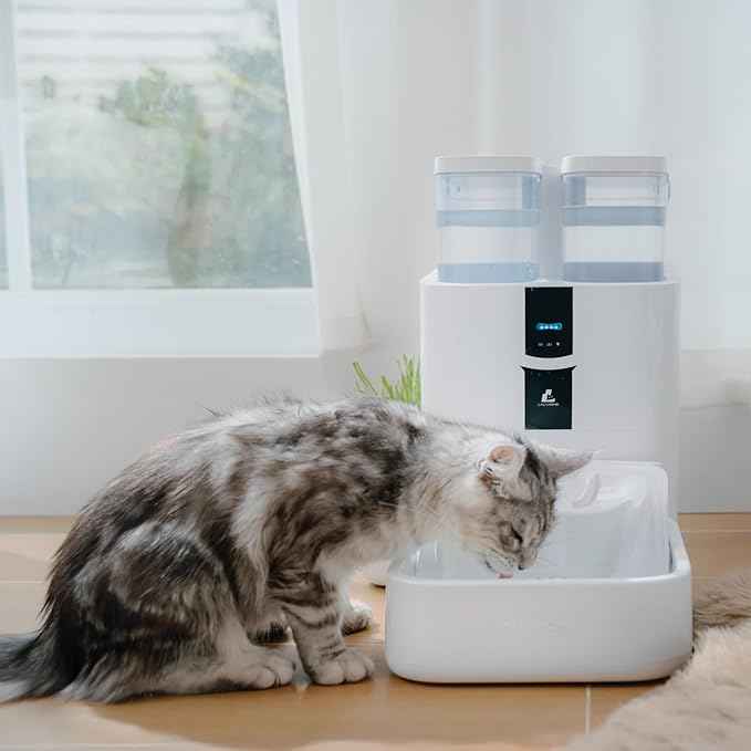 Automatic Cat Water Fountain 10L/338 oz Self Filling, Pet Drinking Fountains Dogs, Smart Bowl 5G WiFi Filtered Water Dispenser Easy Cleaning Oxygen-Rich, Wastewater Separate, No Slime, Quiet