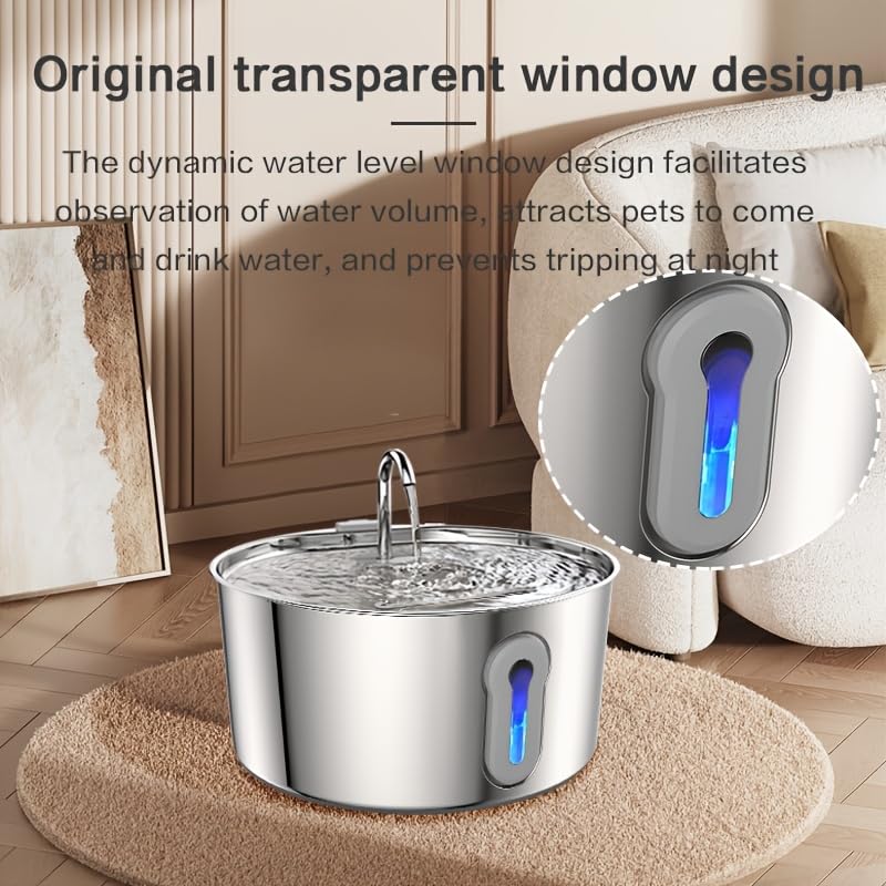 4L 135oz Large Cat Water Fountain Advanced 304 Stainless Steel with Detachable Tank (135 Ounce)