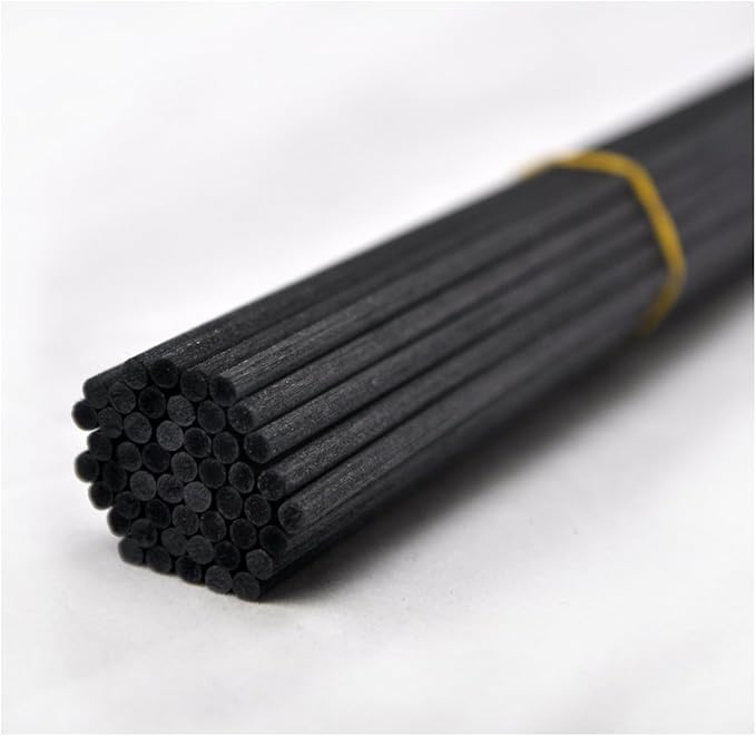 50 Pieces Fiber Reed Diffuser Replacement Refill Sticks for Aroma Fragrance (Black, 12" x4mm) - AquaVibe