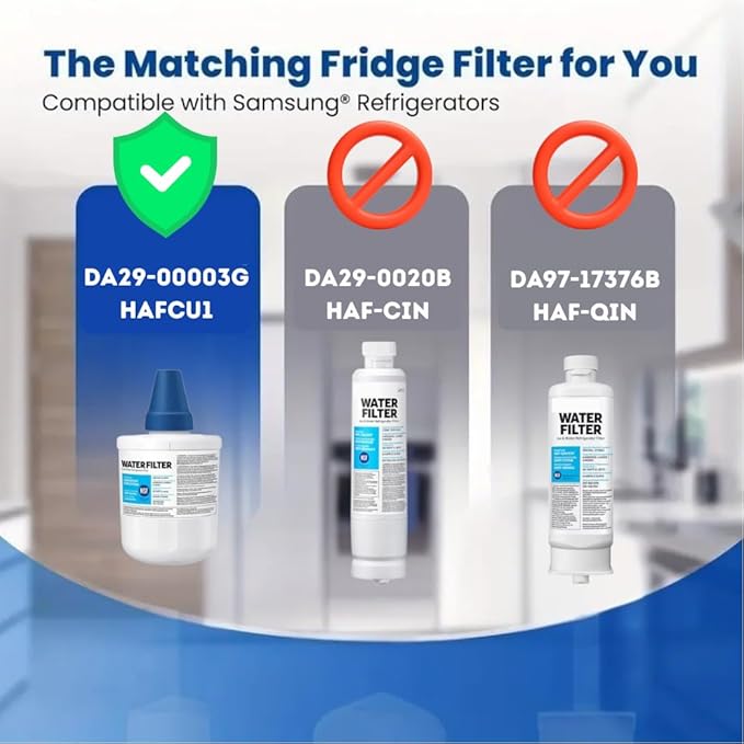 HAFCU1/XAA - HAFIN2/EXP Water Filter Replacement – Compatible with DA29-00003B DA29-00003F DA29-00003G – Carbon Block Filtration – Fresh Water & Ice – 18 Month Life 3 PACK