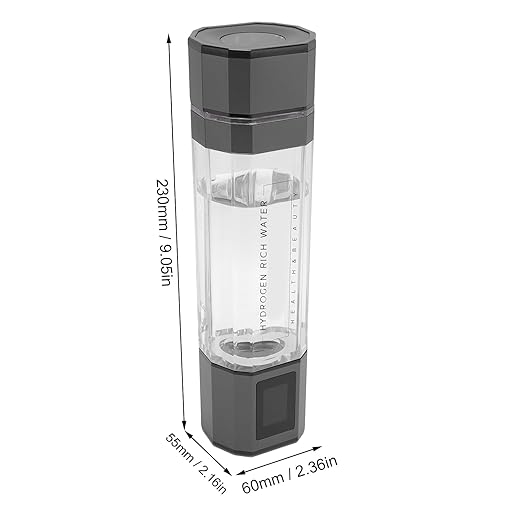 New Hydrogen Water Bottle, 300ml PCTG Type C 5V Hydrogen Rich Water Generator Cup for Home Office Outdoor Sports (Gun Color)