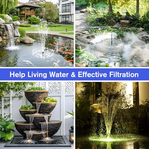 Pond Filter Fountain Kits 660GPH for Ponds Up to 2000 Gallons
