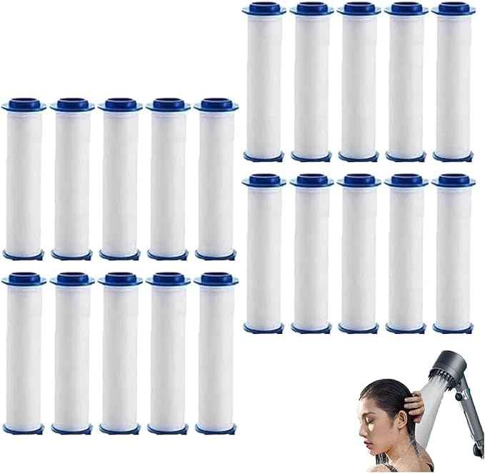 10/20 Pcs Ion Drops Shower Head Filters, Filtered Showerhead, PP Cotton Filter Cartridge, Suitable for Various Specifications of Shower Heads (20 Pcs, 3.3 inches)