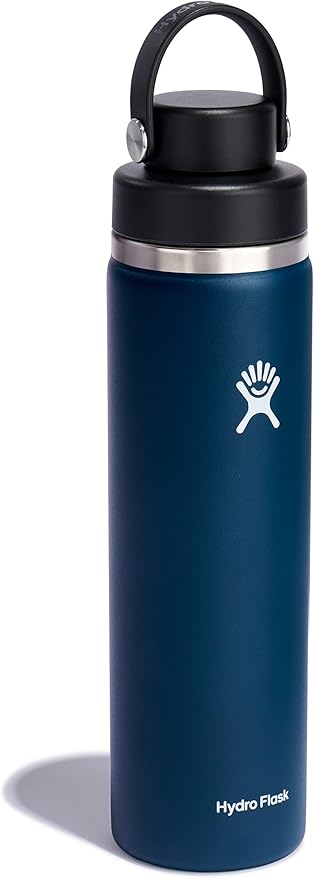 Hydro Flask Water Bottle - Insulated Stainless Steel - Wide Mouth Flex Chug Lid, Non Spill, Leakproof in 24 Oz Indigo Blue