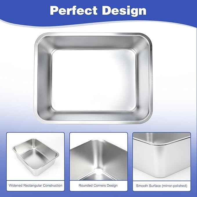 5 Gallons Large Dog Water Bowl, Stainless Steel Metal Dog Bowls, Large Capacity Pet Food Bowl Water Dish for Indoor and Outdoor Universal for Giant Dogs 17.7x13.8x6 Inch