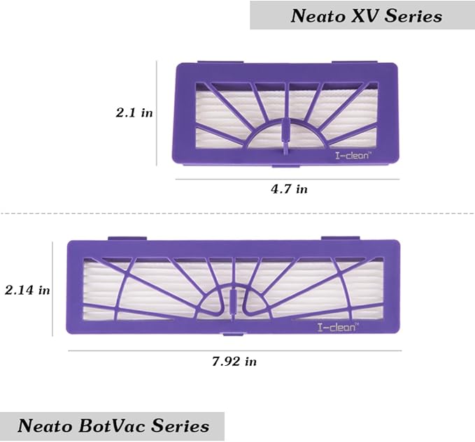 I-clean 16-pack Filters Accessories for all Neato Botvac Robotics 70e 75 80, D Series D75 D80 D85, Connected D3 D5 Vacuum Cleaner Replacement Parts - AquaVibe