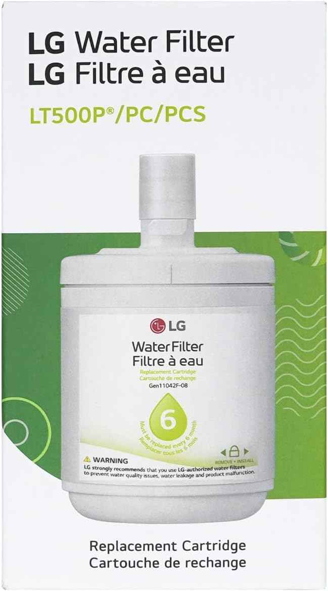 LG LT500P - 6 Month / 500 Gallon Capacity Replacement Refrigerator Water Filter (NSF42 ADQ72910911 , White