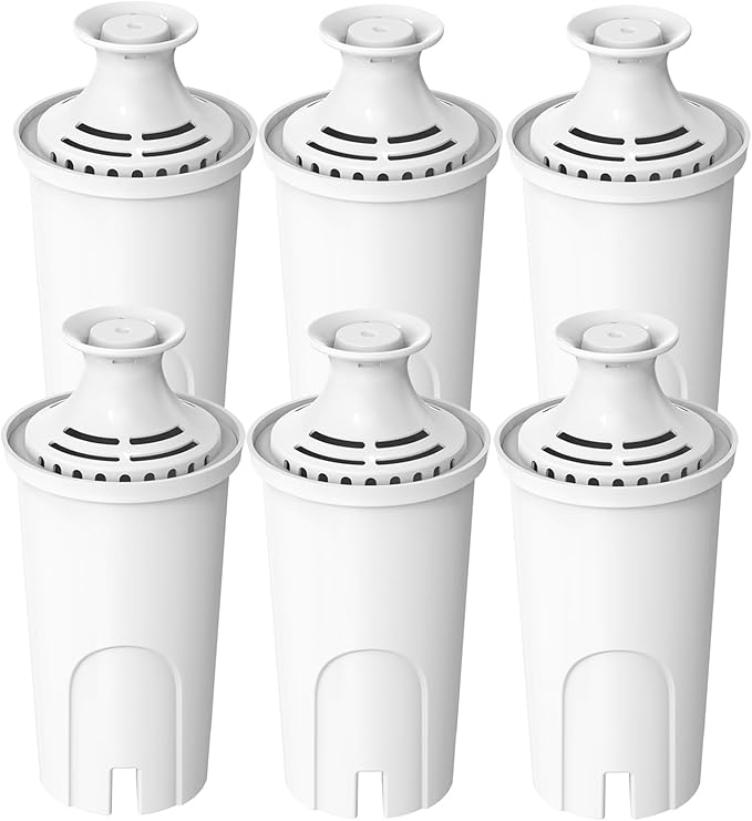 Replacement for Brita® Filter, Pitchers and Dispensers, Classic 35557, OB03, Mavea® 107007, Replacement for Brita® Pitchers Grand, Lake, Capri, Wave and More (6 Pack)