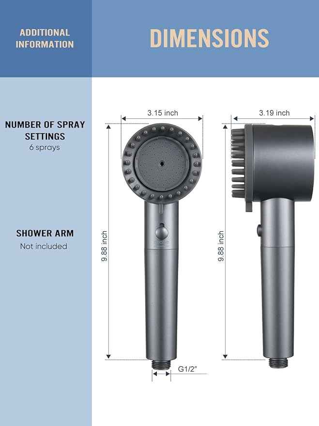 Cobbe Ion Drops Filtered Shower Head with Handheld, High Pressure 4+1 Spray Mode Showerhead with Filters, Built-in Power Wash for Hard Water - Remove Chlorine - Reduces Dry Itchy Skin, Matte Gray