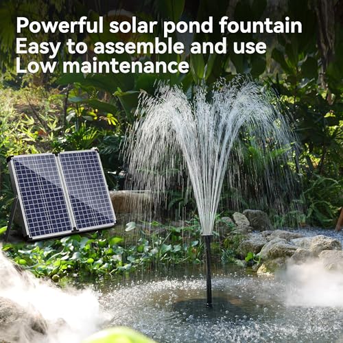 70W Solar Pond Filter Fountain with 660 GPH Water Pump Outdoor