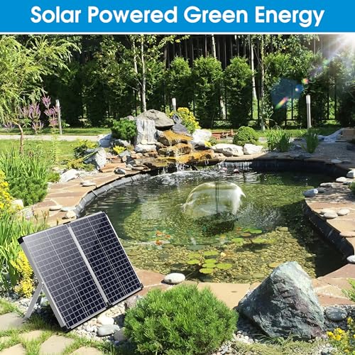 70W Solar Pond Pump with Pond Filter 660 GPH for Outdoor Ponds