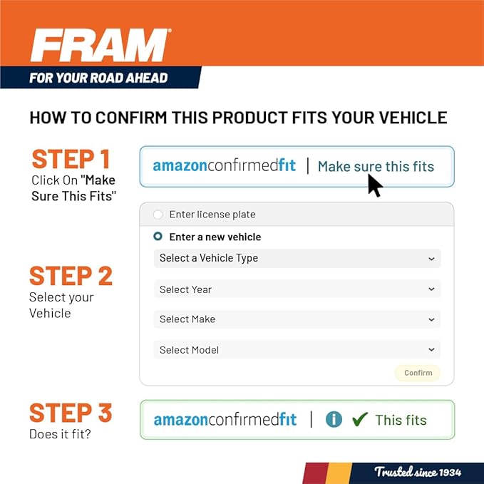FRAM Fresh Breeze Cabin Air Filter Replacement for Car Passenger Compartment w/ Arm and Hammer Baking Soda,Easy Install,CF10435 for Select Land Rover and Volvo Vehicles,white,12.25"L x 9.7"W x 4.77"Th