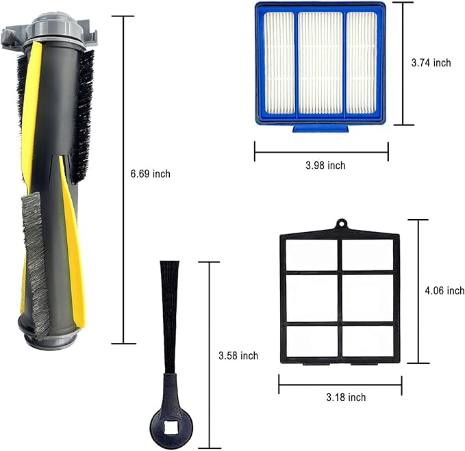 Accessories Kit for Shark IQ RV1001AE, Shark AV911S EZ, AV1010AE RV1000 RV1001 AV970 AV993 AV1002AE UR1000SR UR1005AE Robot Vacuum Cleaner,2 Main Brush,6 Filters,10 Side Brushes,2 Pre Filter - AquaVibe