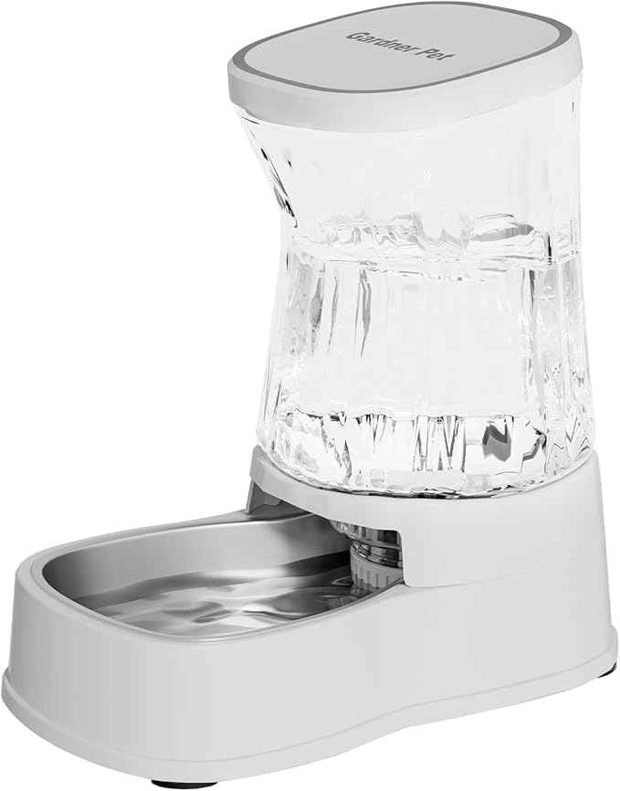 Gardner Pet Automatic Dog Water Dispenser Gravity Stainless Steel Water Waterer Feeder, Large Capacity Water Feeding Bowls for Medium & Large-Sized Dogs Cats Other Pets -(2.1 Gallon)