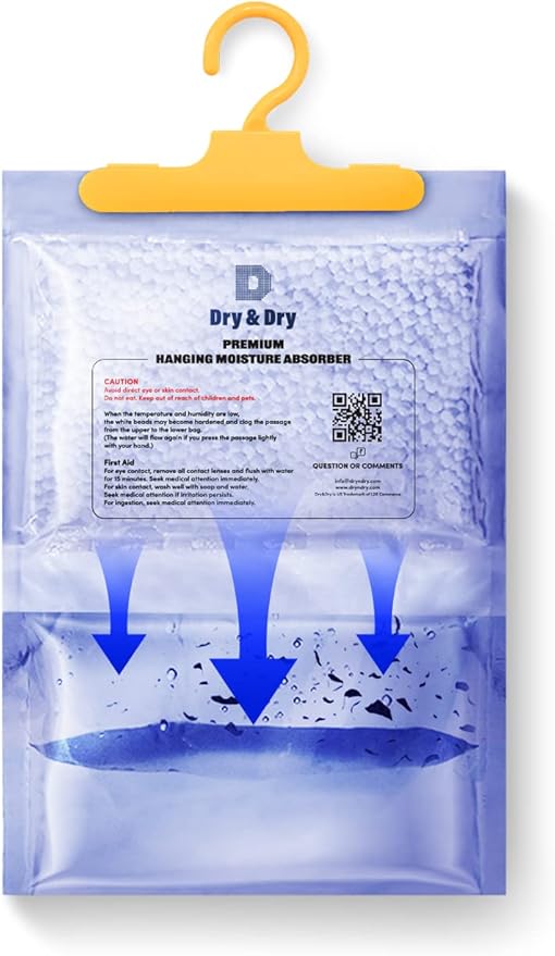 Dry & Dry 20 Pack Moisture Absorbers for Home, Basement & Bedroom - Small Dehumidifiers