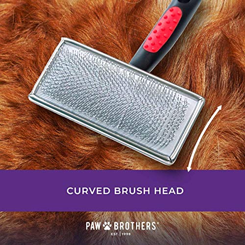 Paw Brothers Soft Flat Slicker Brush for Dogs