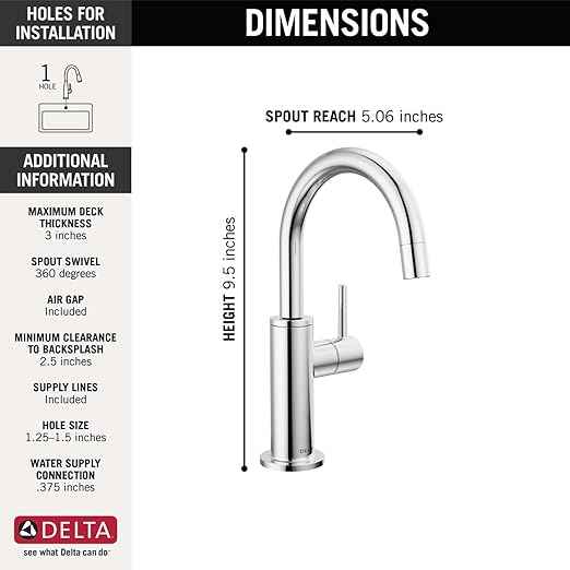 Delta Faucet Clarifi Under Sink Reverse Osmosis Water Filter System with Chrome Contemporary Beverage Dispenser Faucet
