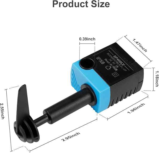 SP-400LV Cat Water Fountain Pump,5V USB Replacement Pump Compatible with Platinum and Platinum LED Dog and Cat Water Dispensers