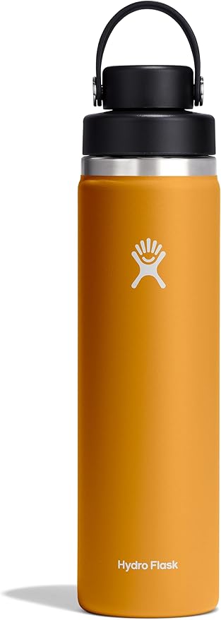 Hydro Flask Water Bottle - Insulated Stainless Steel - Wide Mouth Flex Chug Lid, Non Spill, Leakproof in 24 Oz Fossil Brown
