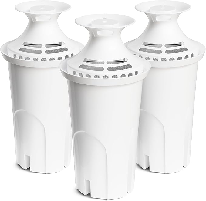 Water Filter Replacement Compatible with Brita Water Pitchers and Dispensers, by DESENRUIS for Classic 35557, OB03, Mavea 107007, Reduce Chlorine and Bad Taste, BPA free, Pack of 3