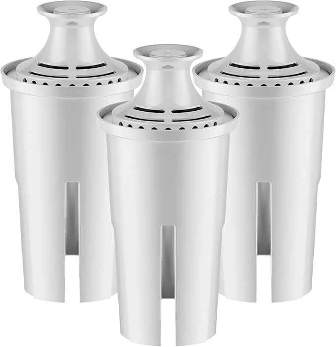 Replacement for Brita Water Filter Pitchers Dispensers, Classic 35557, Ob03, Mavea 107007, Pitchers Grand, Lake, Capri, Wave Lasts Two Months or 40 Gallons (3 Count Pack Of)