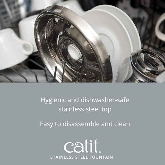 Catit Fresh & Clear Stainless Steel Cat Water Fountain, 50023