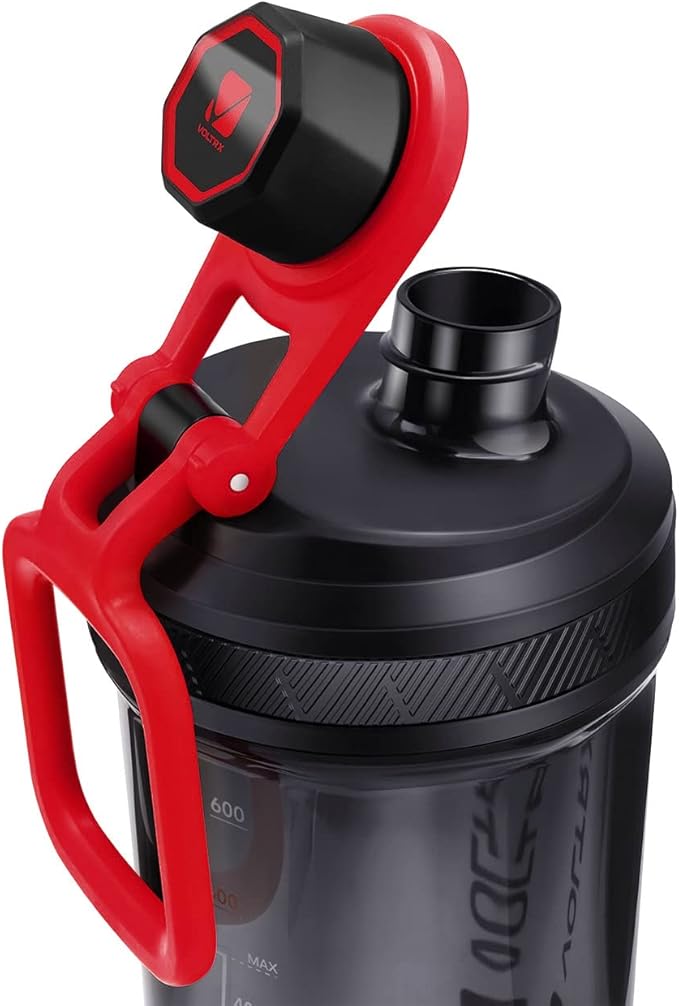 VOLTRX Shaker Bottle, Gallium USB C Rechargeable Electric Protein Shake Mixer, Shaker Cups for Protein Shakes and Meal Replacement Shakes, BPA Free, Made with Tritan, red, 27oz