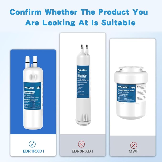 Fancial Refrigerator Water Filters Replacement for Whirlpool, Maytag, KitchenAid-Compatible with EDR1RXD1,W10295370A, Filter 1, WHR1RXD1,6-Month Long Life,one-pack