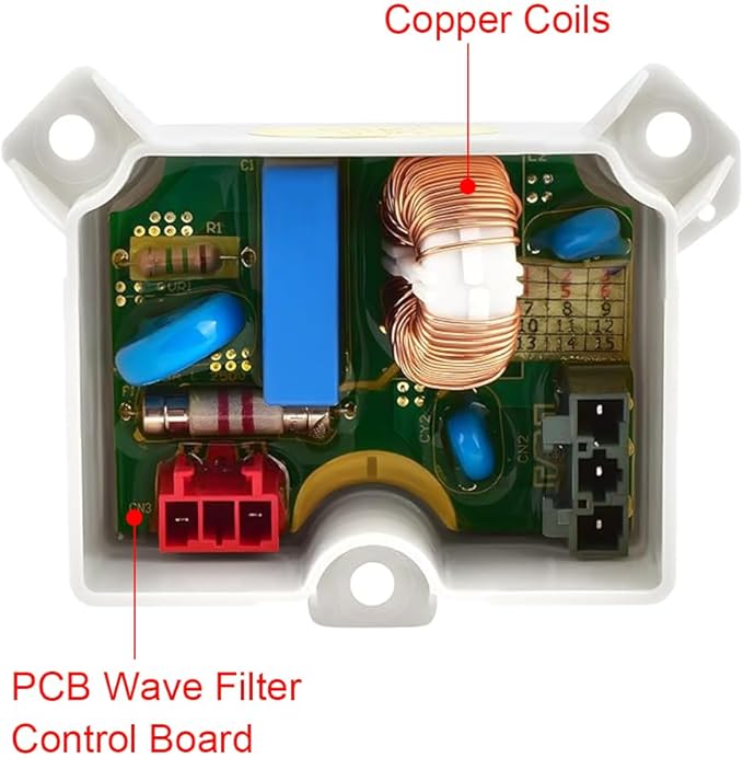 TopHomer Noise Filter Assembly Compatible with LG and Kenmore Washing Machine and Dishwasher,Replace Part Numbers WTS6520.ABWREAP, WTG7520.ABWREAP, etc. - AquaVibe