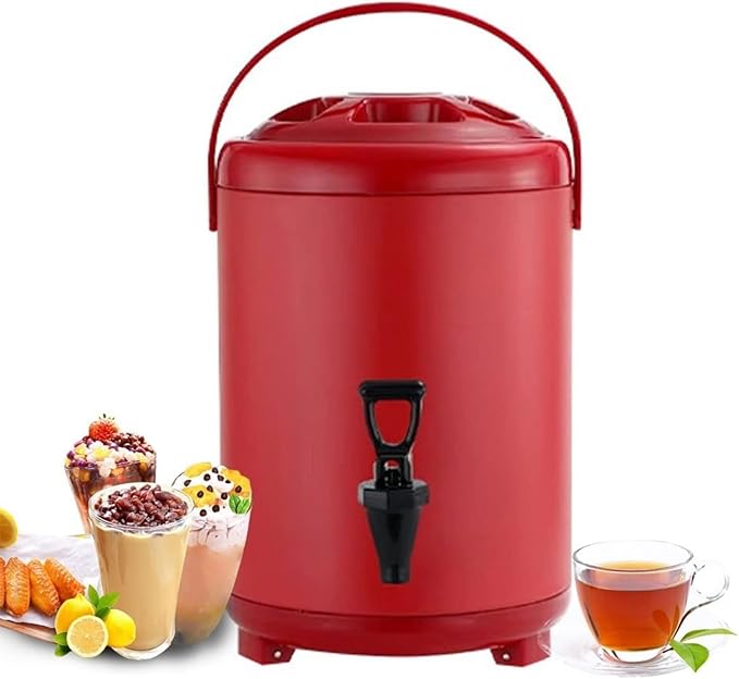 Urn Boiler Hot and Cold Water Dispenser Stainless Steel Tea Hot Water Bottle with Faucet Portable Handle Large Capacity Sealing (C 10L)