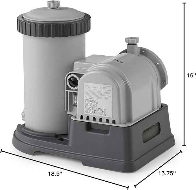 Intex C2500 Krystal Clear Cartridge Filter Pump for Above Ground Pools: 2500 GPH Pump Flow Rate – Improved Circulation and Filtration – Easy Installation – Improved Water Clarity – Easy-to-Clean