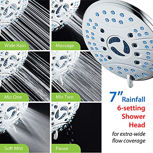 AquaCare 50 mode High Pressure 7 inch Shower Head Combo w
