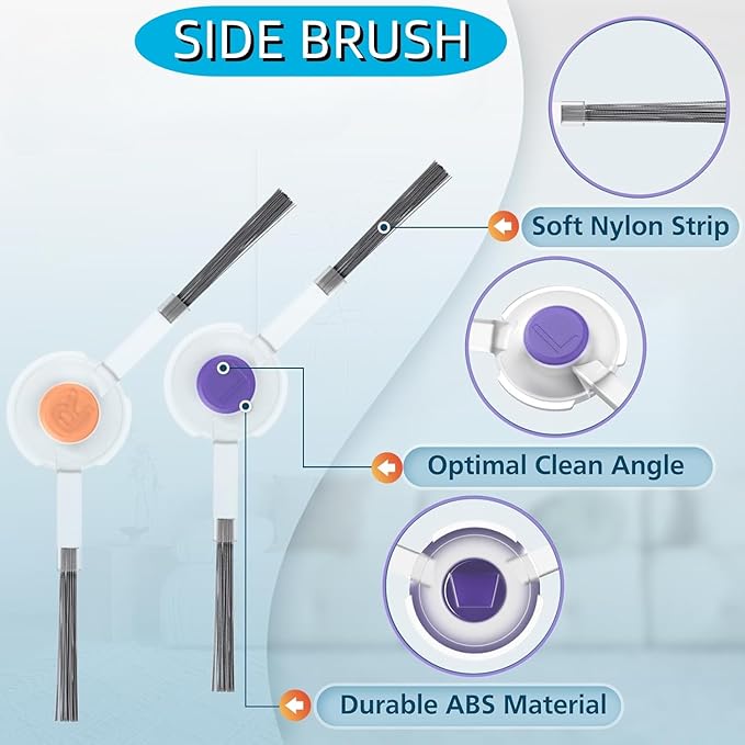 Replacement Kit Compatible with Narwal Freo Robot Vacuum | 1 Roller Brush, 3 HEPA Filters, 6 Side Brushes | Durable Accessories for Enhanced Cleaning Performance - AquaVibe