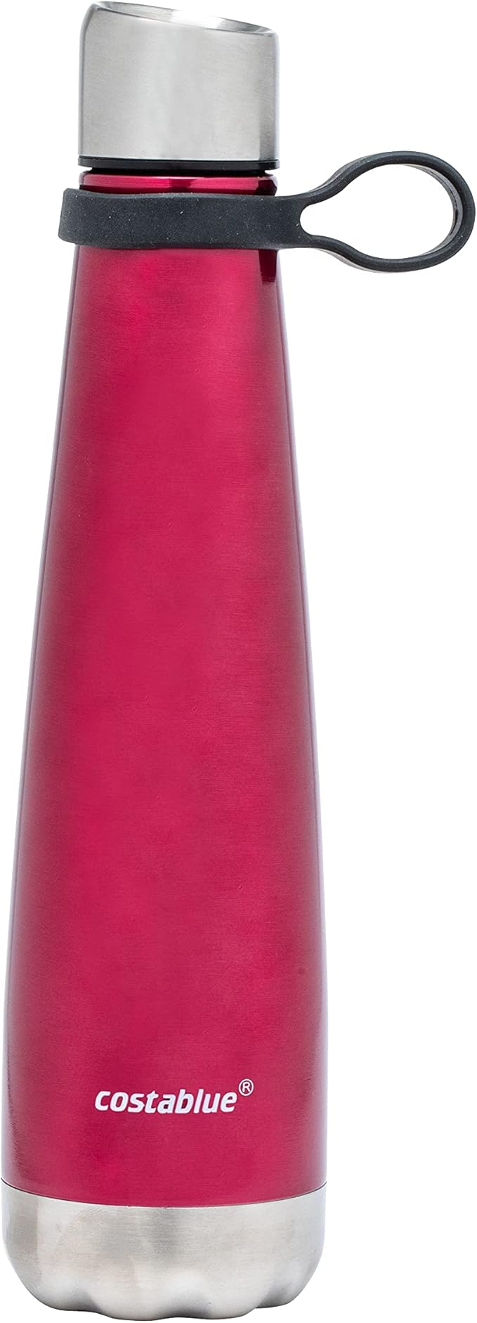 Insulated Water Bottle - On-The-Go Refillable Stainless Steel Water Bottles For Adults, Reusable Thermos Travel Tumbler With Leak-proof Lid For Hot & Cold Beverages (17 Oz. Wine)