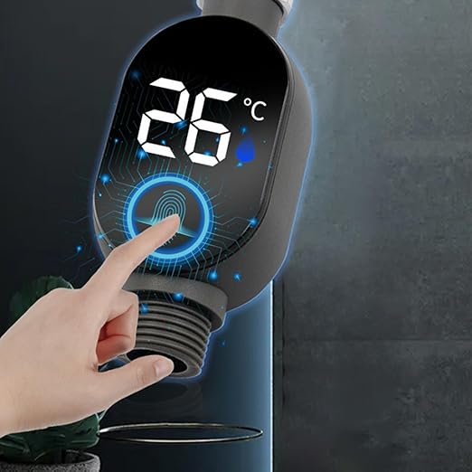 Shower Water Temperature Monitor - Real Time Visual Monitoring, LED Digital Display, Smart Water Temperature Indicator for Kids Bath, Safe Bathroom Accessory for Home Dormitory Hotel Apartment