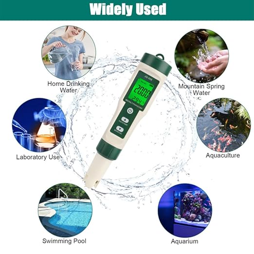 10 in 1 Water Quality Tester PH/TDS/Salt/SG/ORP/EC/Hydrogen/Resistivity/Temp/Nutrient Multifunction Testing Pen for Pool Aquarium